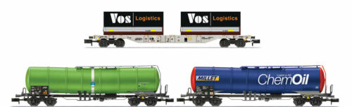 TRIX 15651 Hupac 3 Freight Car Set  2 4-Axle Tank Cars SBB & Millet, Sgns Cont - Picture 1 of 1