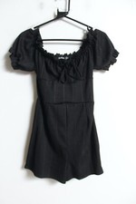 Boohoo Womens Ribbed Playsuit - Black - Size 10 i95 