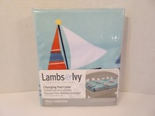 LAMBS  IVY Changing Pad Cover Ahoy Collection NEW Nautical Baby Nursery Boat