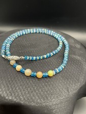 Beautiful Ethiopian Fire Opal & Blue Apatite Bead Necklace 