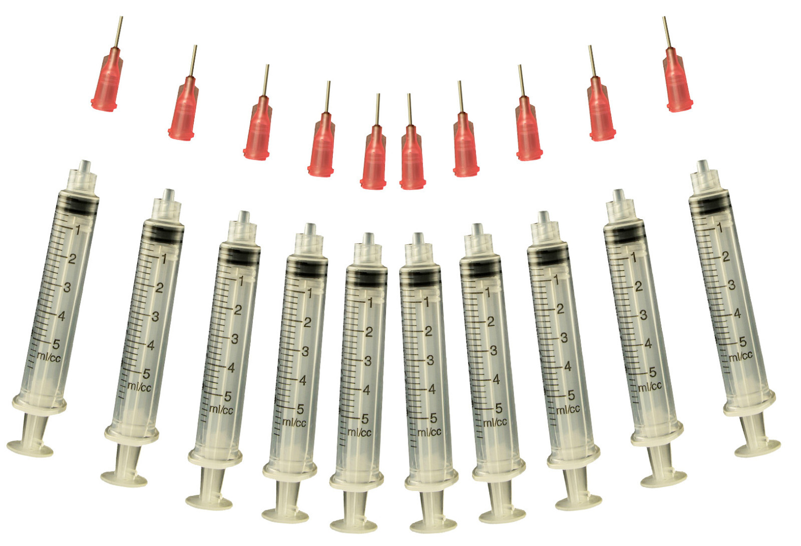 Precision Applicator 5cc Syringe w/18 Gauge Pink Tip -Glue, Henna -10 Pack