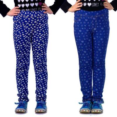 Leggings Jeans Optik Kinder Mädchen Hose Jeggings Treggings Leggins 98-128 Ar29