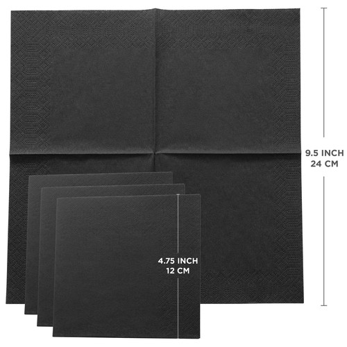 Schwarze Getränkeservietten, 2-lagig Einweg Papierservietten-Bar, Cocktail, Hochzeit... - Bild 3 von 6