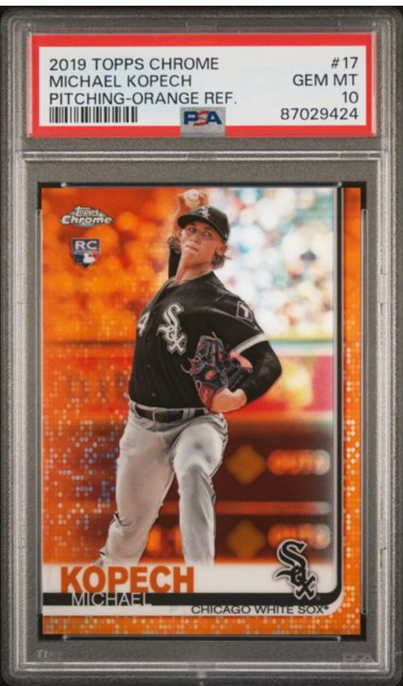 2019 Topps Chrome #17 Michael Kopech Orange Refractor #/25 PSA 10 Rookie