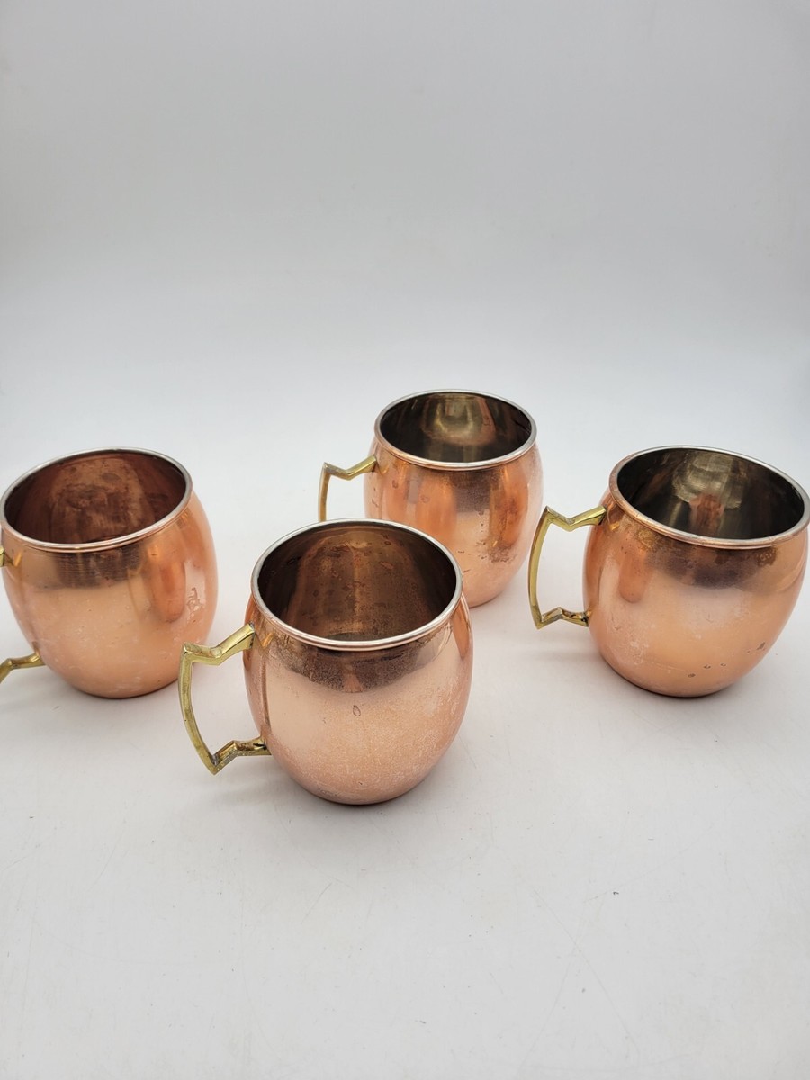 Copper Moscow Mule Gold Handle Cup Mug Set Drinkware Set Of 4 600mL / 20oz  | eBay
