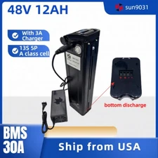 48V 12Ah EBIKE Case Battery Lithium Li-ion BMS Electric Bicycle Bottom Discharge