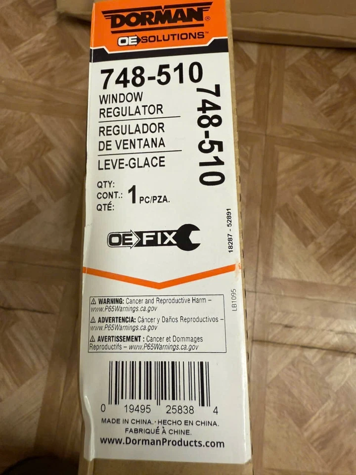 Regulador de janela de energia Dorman 748-510 e conjunto de motor para Chevrolet Impala - Imagem 2 de 2