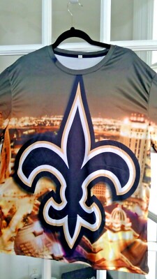 New 3d Digital Print New Orleans Saints T-Shirt XL  USA SELLER FAST SHIP 24HR