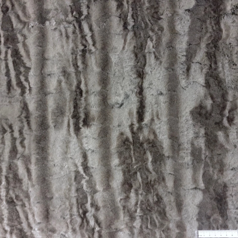 Webpelz Kurzhaar Kunstfell Stoff Deko Graubeige Dunkelbraun weiches Fell Imitat - Bild 2 von 4