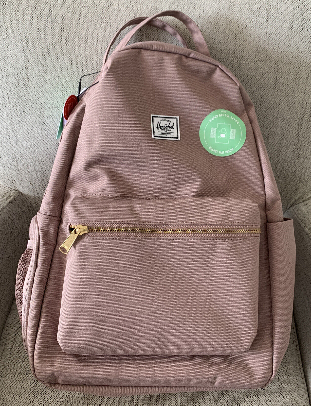 Herschel Nova Sprout Diaper Bag Backpack Changing Pad Rose Baby Shower Gift