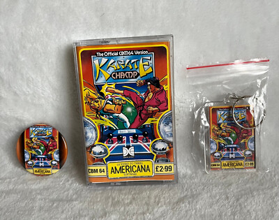 Commodore 64 / 128 CBM C64 Karate Champ - 2 GRATIS Abzeichen und Schlüsselanhänger sehr guter Zustand