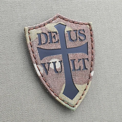 IR deus vult crusader cross shield multicam DEVGRU tactical morale patch