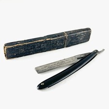 Antique Wade  Butcher Shaving "Bow" Straight Razor  Coffin Case 1900s 