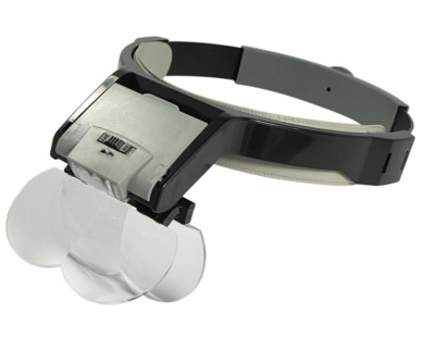 Magnifier Magnifying Glass Headset 6X Head Visor Hobby Coins Beading Illuminated