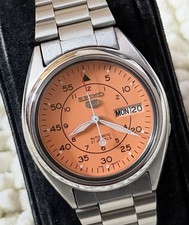 Seiko 5 Automatic Men’s Watch 21 Jewels Orange Dial Day Date Japan Made 7S26