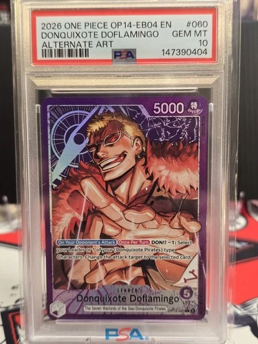 One Piece Donquixote Doflamingo Leader Holo OP14-060 Alternate Alt Art Leader