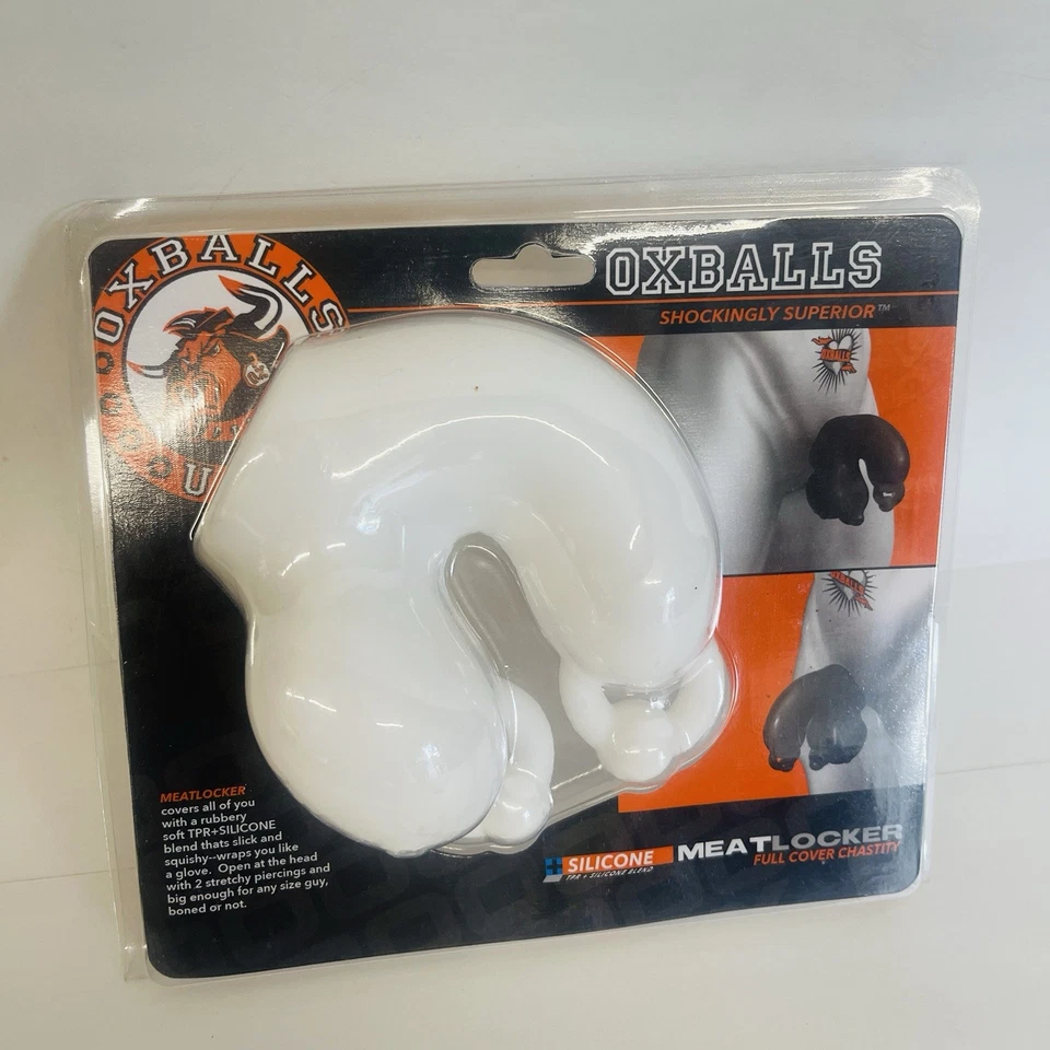 Oxballs Meatlocker Castidad Pollo Pene Jaula Dispositivo Juguete Sexual Masculino Elástico Blanco Foto 2 de 4