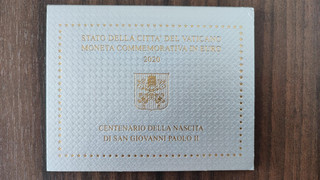 Vatikan 2 Euro Gedenkmünze 2020 "100. Geburtsjahr Hl. Johannes Paul II." OVP