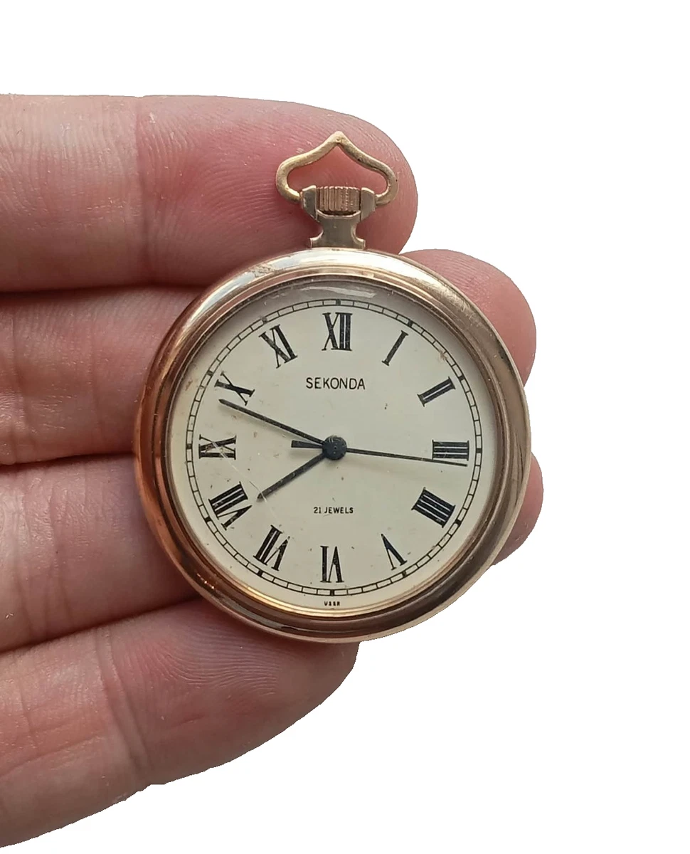 Reloj Bolsillo Vintage Sekonda URSS Damas 21 Joyas FUNCIONANDO