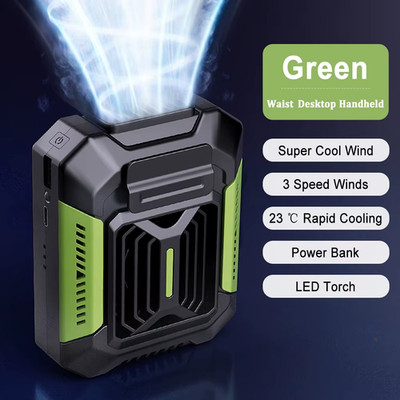 Portable Waist Fan, Shirt Fan Rechargeable Speed Powerful Belt Fan with RPM Pers
