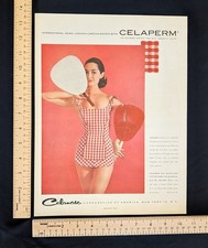 Vintage 1956 Celanese Celaperm Color Print Ad Full Page Original Advertisement