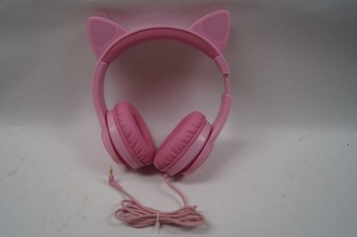 iClever IC-HS20 Pink Cat Ear Girls WIred Foldable Headphones LED WORKING E332