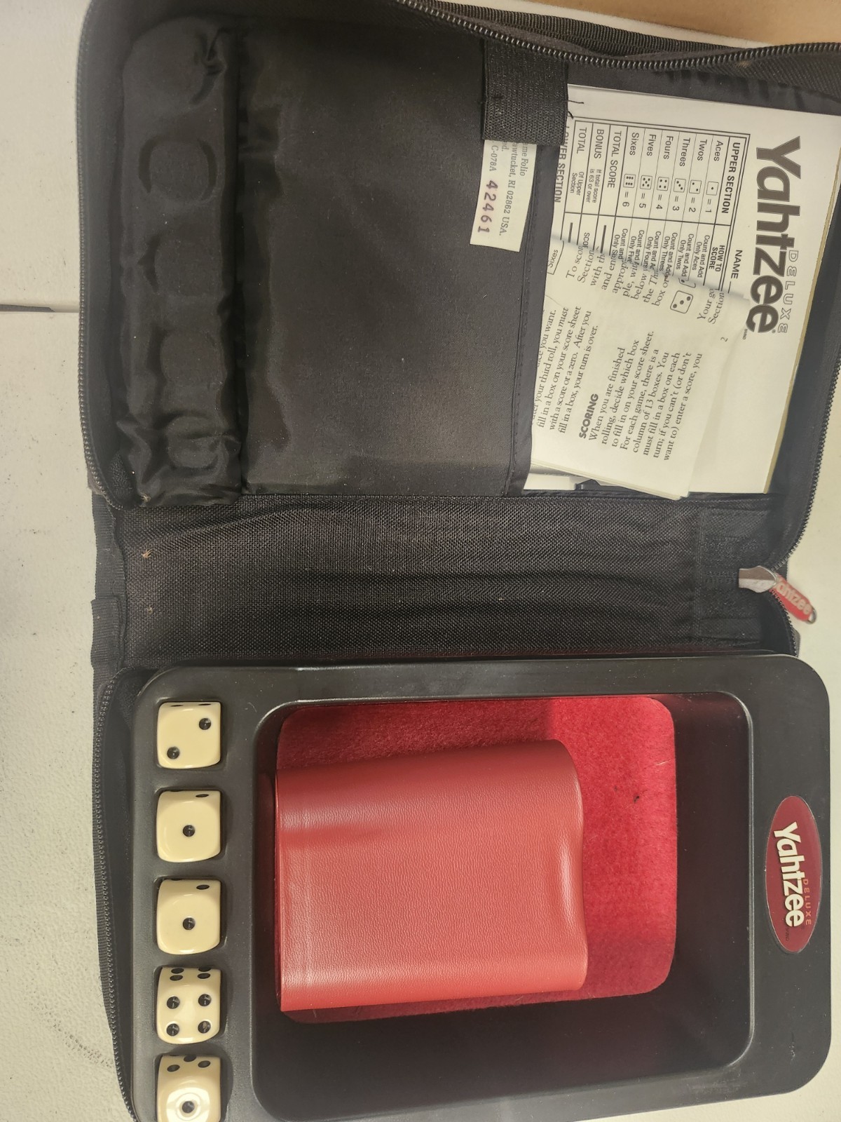 Yahtzee Deluxe Edition Game Folio Nylon Zip Case Game 2003 Hasbro Complete Nice