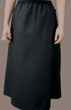 Ladies S M L XL Plus size 1X 2X 3X long full A-line skirt black polyester modest