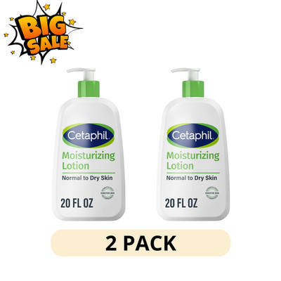 2 Pack Cetaphil Moisturizing Lotion Normal to Dry Skin Fragrance Free 20 fl oz