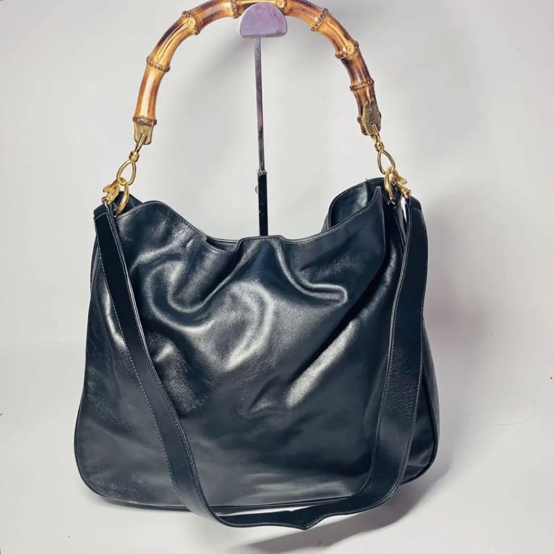 GUCCI Bamboo 2Way Shoulder Bag in Classic Black-image