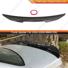 FOR 04-10 BMW E60 525i 530i CARBON FIBER HIGHKICK TRUNK SPOILER WING PSM STYLE