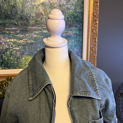 Prada Triangle Logo Cropped Organic Denim Jacket sz small