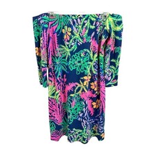 Lilly Pulitzer Women's M Pink Floral Off Shoulder Knee Length Dress