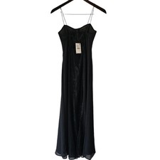 ZARA LINGERIE Black Bustier Lace Chiffon Long Gown Dress 32B