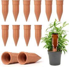 12 Pcs Self Watering Spikes Small Terracotta Plant Watering Stakes Devices Vacat