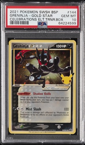 2021 POKEMON SWSH BLACK STAR PROMO #144 GRENINJA-GOLD STAR PSA 10