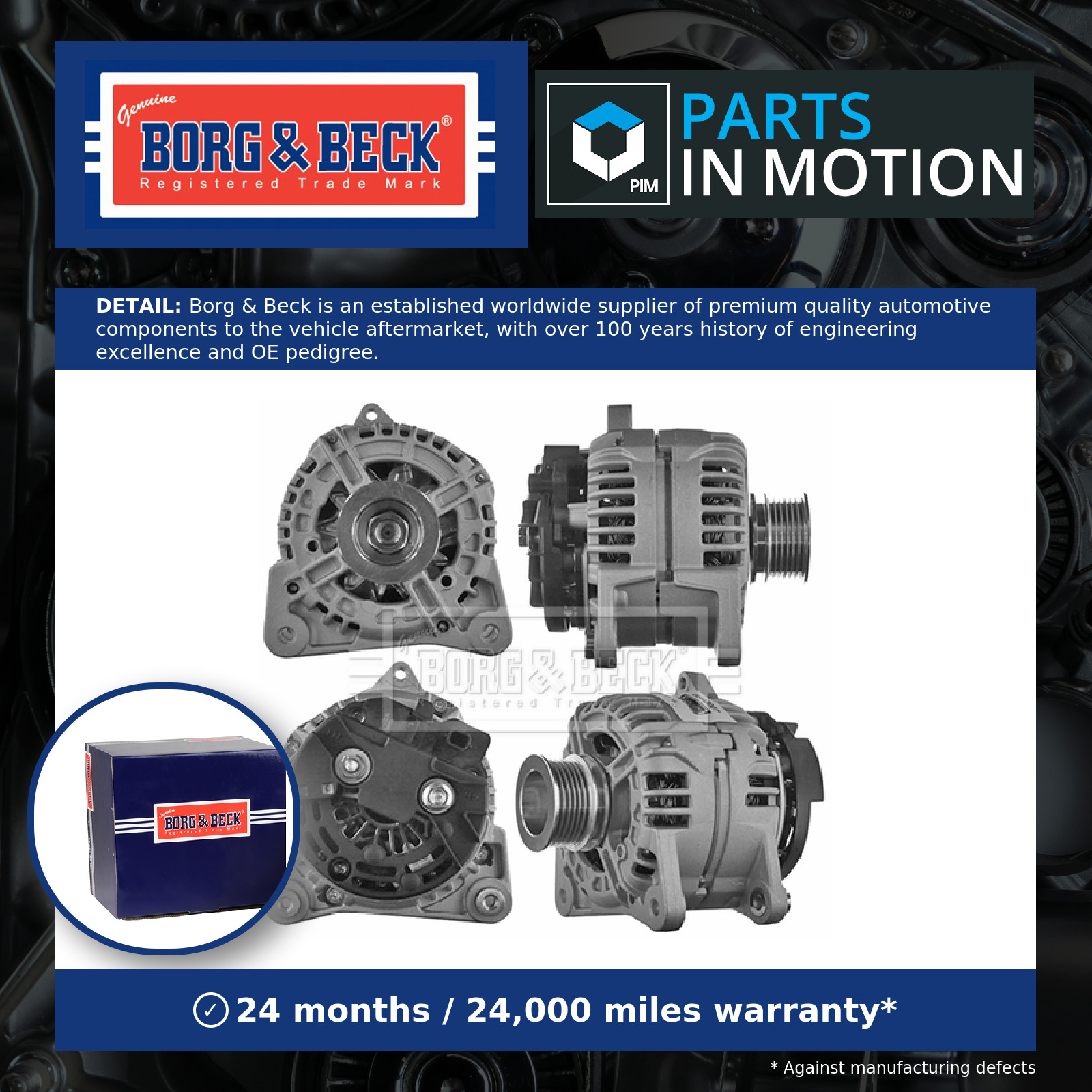Alternator BBA3007 Borg & Beck 7711368458 8200323137 8200660025 Quality New