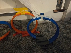 Hot Wheels 1:64 Orange Track Set Lot w/ Loops Curves Launcher Parts