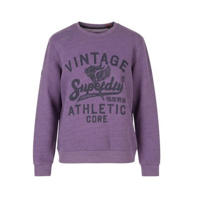 Superdry Schultaschen Script Grafik Herren Sweatshirt M Lila Mischung Zug Auf