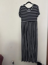 Euovmy Size XL Long Black & White Dress (A457)