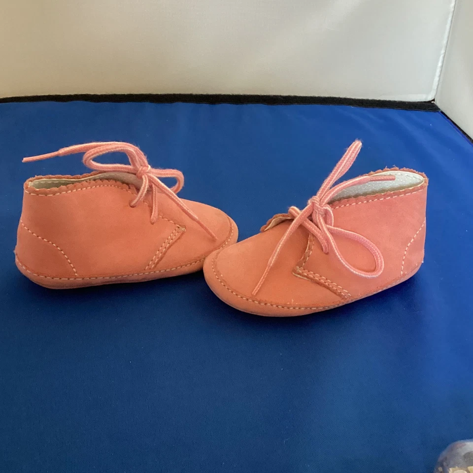 Zapatos de cuero para cuna de bebé talla 3 rosa Foto 2 de 4