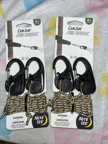 Nite Ize NCJ-25-2R3S1 CamJam Cord Tightener Set of Two 2-Pack w/ 8ft. Rope