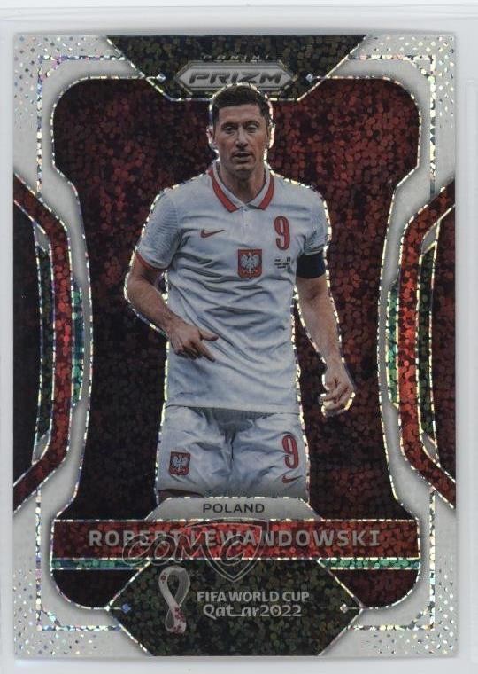 2022 Panini Prizm World Cup Qatar White Sparkle Prizm Robert Lewandowski #170