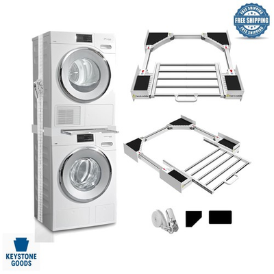 #ad Universal Adjustable Washer Dryer Stacking Kit with Pull Out Rack – Fits Most... $124.67