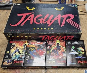 Atari Jaguar Console boxed 4 games bundle ninja tempest wolfenstein bundle set 