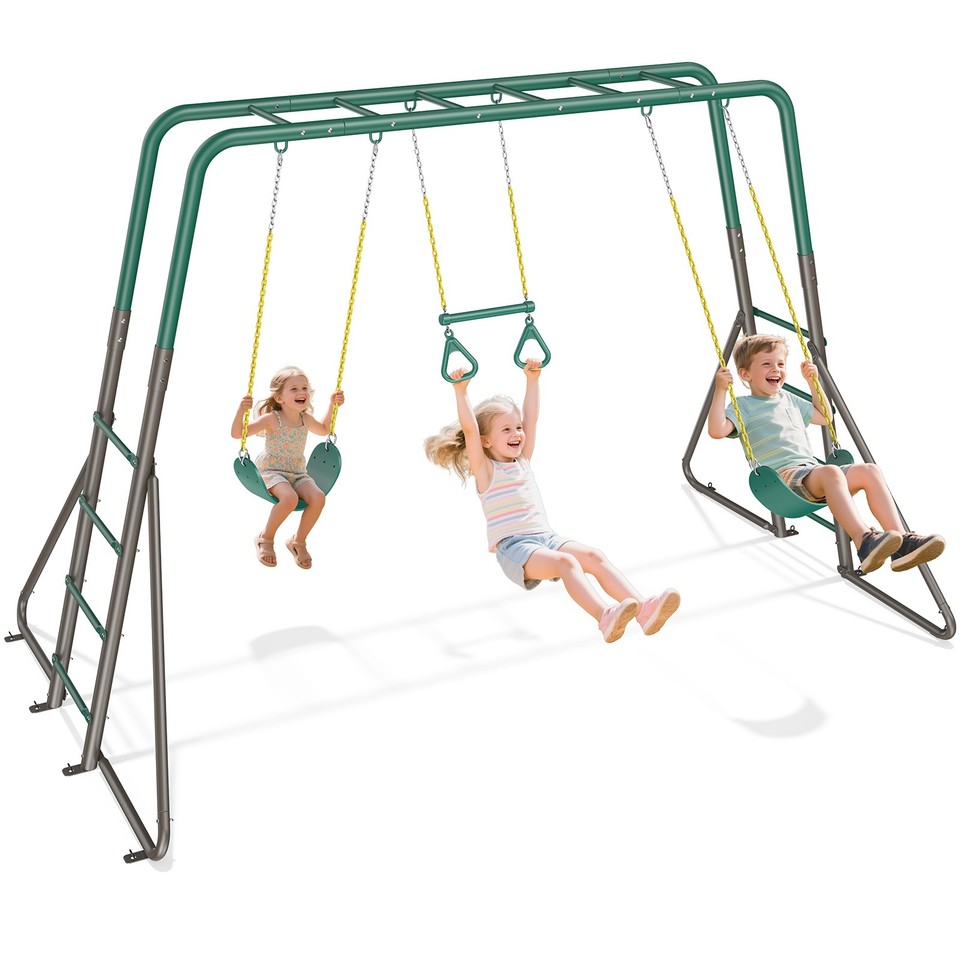 Metal Monkey Bar Swing Set