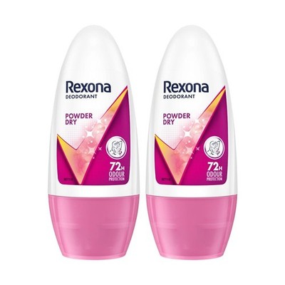 Rexona Powder Dry Underarm Roll On Deodorant For Women 50ml Pack 2