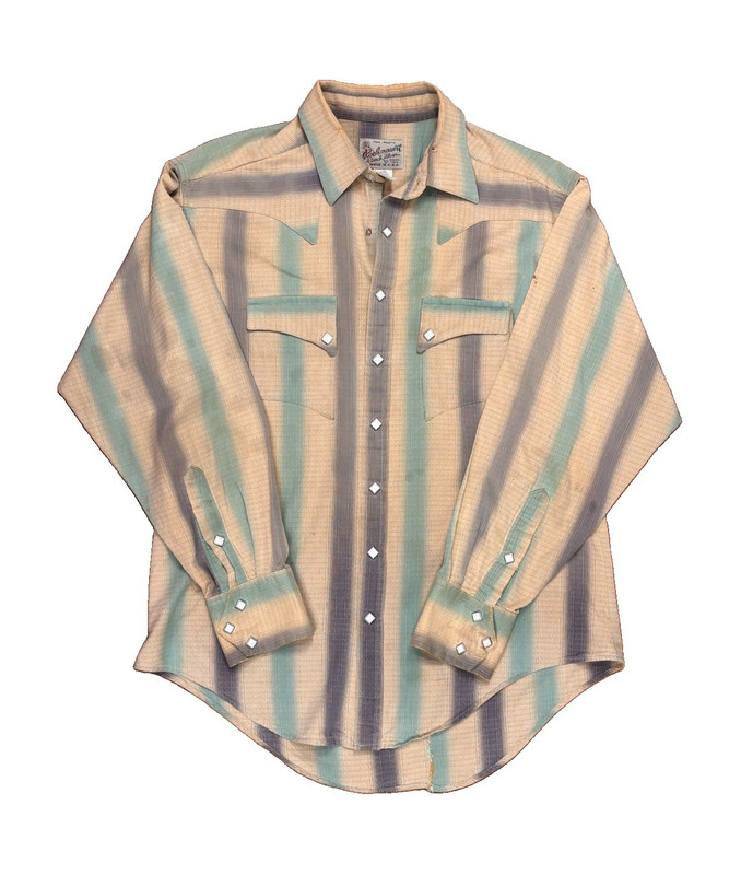 VTG Rockmount Ranch Wear Men's Western Striped Diamond Snap Shirt LS Large