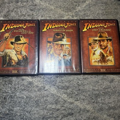 Indiana Jones Trilogy DVD Raiders Lost Ark Temple Doom Last Crusade Lot Of 3