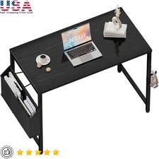 Small Computer Desk W/ Storage Bag Headphone Hook Easy Assemble Sturdy Structure